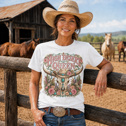 High Desert Queen Western Longhorn Graphic -Unisex Tshirt /Hoodie/Sweatshirt