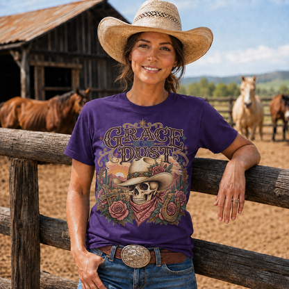 Grace in the Dust Cowgirl Skull Western -Unisex Tshirt /Hoodie/Sweatshirt