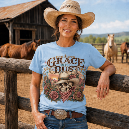 Grace in the Dust Cowgirl Skull Western -Unisex Tshirt /Hoodie/Sweatshirt