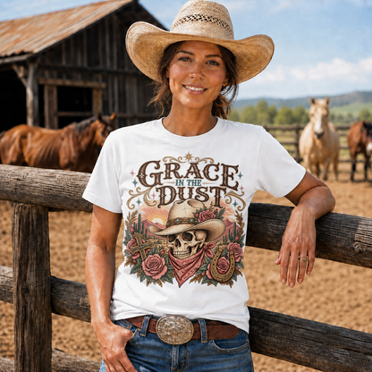 Grace in the Dust Cowgirl Skull Western -Unisex Tshirt /Hoodie/Sweatshirt