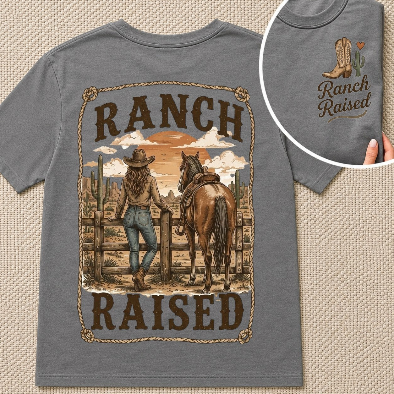 Ranch Raised Horse Lover Cowgirl Tee-Unisex Tshirt /Hoodie/Sweatshirt