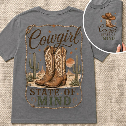 Cowgirl State of Mind Vintage Western -Unisex Tshirt /Hoodie/Sweatshirt