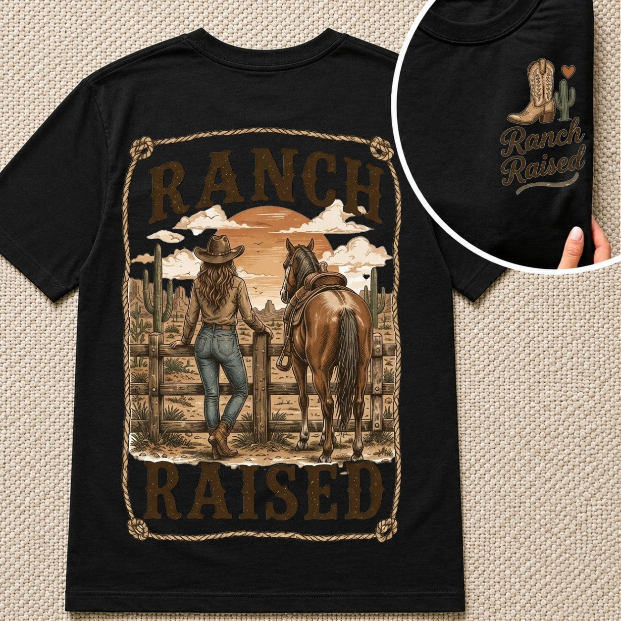 Ranch Raised Horse Lover Cowgirl Tee-Unisex Tshirt /Hoodie/Sweatshirt