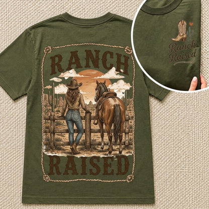 Ranch Raised Horse Lover Cowgirl Tee-Unisex Tshirt /Hoodie/Sweatshirt