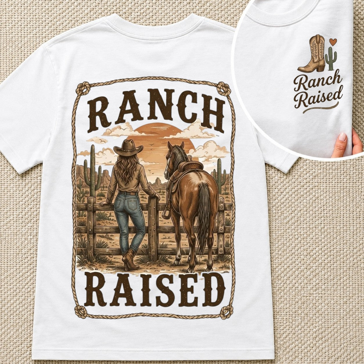 Ranch Raised Horse Lover Cowgirl Tee-Unisex Tshirt /Hoodie/Sweatshirt