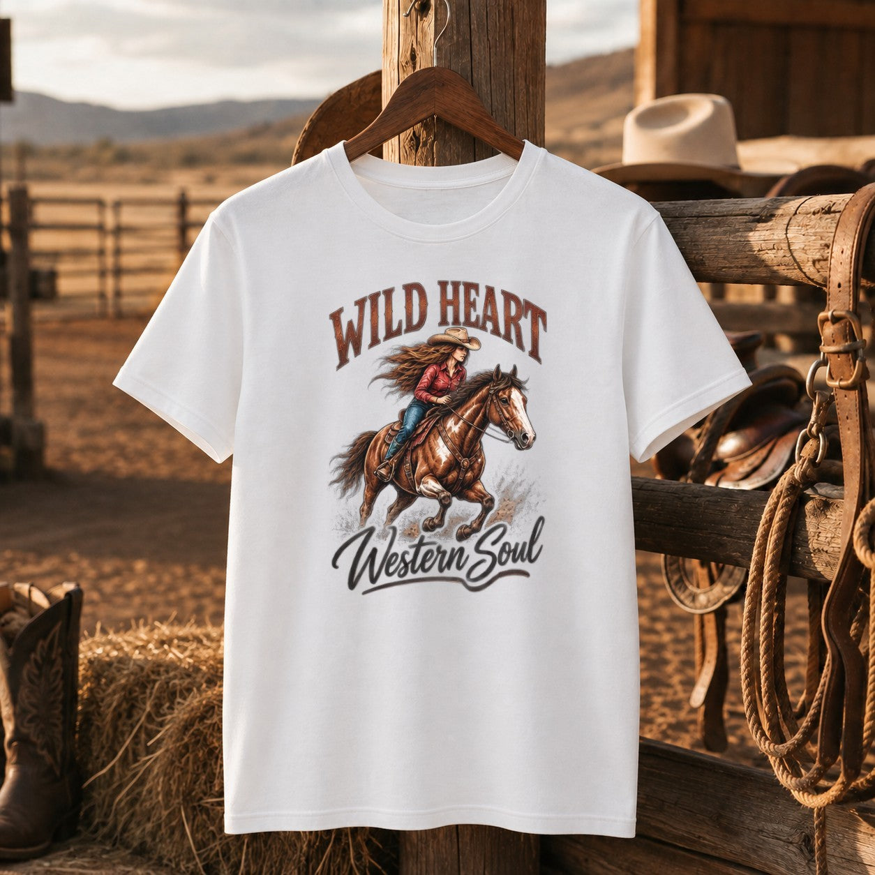 Wild Heart Western Hoodie, Cowgirl Horse Sweatshirt, Horse Lover Gift-Unisex Tshirt /Hoodie/Sweatshirt