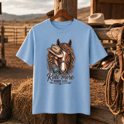 Ride More Worry Less Hoodie, Cowgirl Horse Sweatshirt, Horse Lover Gift-Unisex Tshirt /Hoodie/Sweatshirt