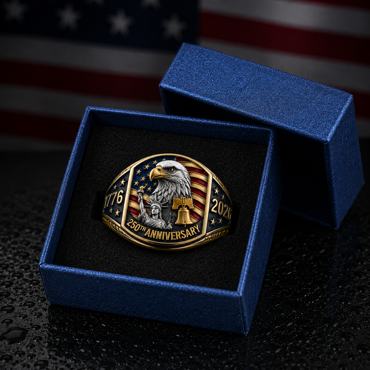 🇺🇸 Gold Ring with Your America 250th Ring
