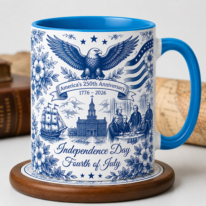Patriotic Semiquincentennial 1776-2026 Mug - 250 Years Anniversary Accent Mug