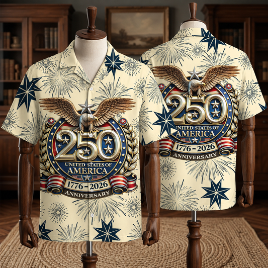 250th Anniversary Of The United States Independence Day Chest Pocket Holiday Hawaiian Shirt