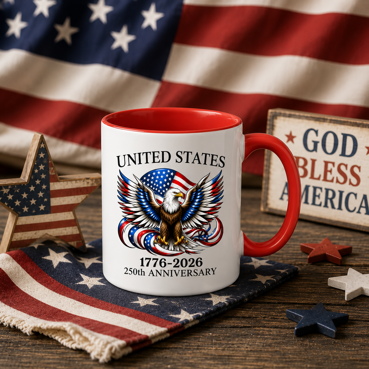 United States of America 250th Anniversary Eagle Crest Coffee Mug