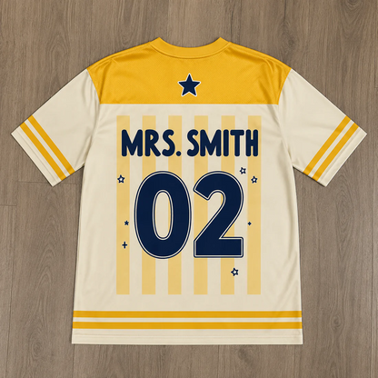 Custom Teacher Mesh Football Jersey, Personalized Back to School Shirt