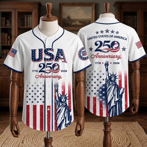 Patriotic Statue of Liberty 1776–2026 - USA 250th Anniversary Baseball Jersey Unisex Shirt