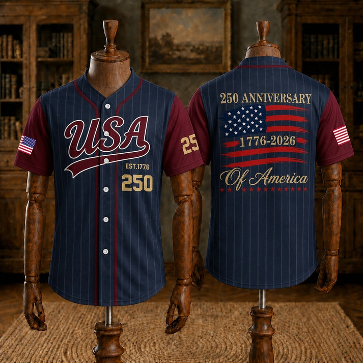 USA 250th Anniversary Horse Patriotic Baseball Jersey | Vintage 1776–2026 American Freedom Shirt