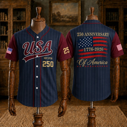 USA 250th Anniversary Horse Patriotic Baseball Jersey | Vintage 1776–2026 American Freedom Shirt