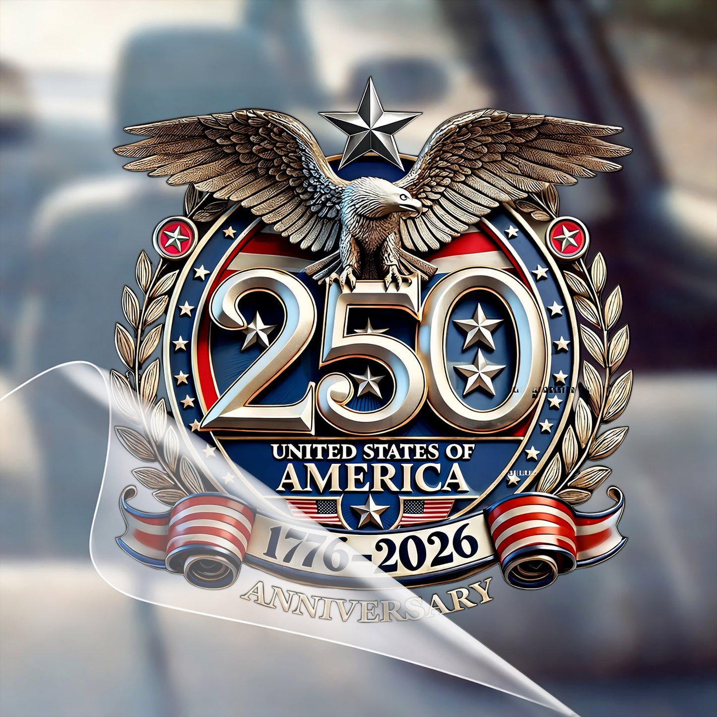 🔥 LIMITED TIME OFFER - God Bless America 250th Anniversary Christian Eagle UV DTF 3D Decal