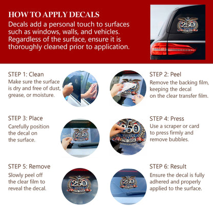 🔥 LIMITED TIME OFFER – 250th Anniversary USA Eagle Patriotic UV DTF 3D Car Decal (Premium Quality)