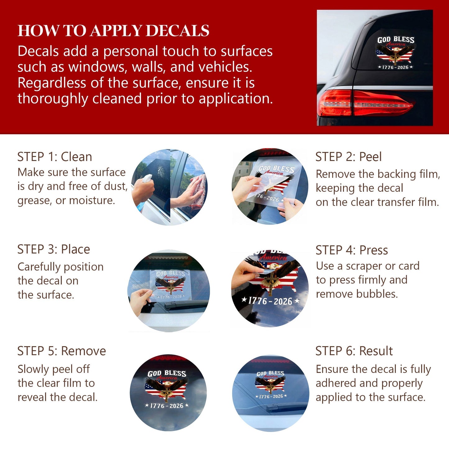 🔥 LIMITED TIME OFFER - Faith Family USA Eagle Cross Decal – 250th Anniversary 1776-2026