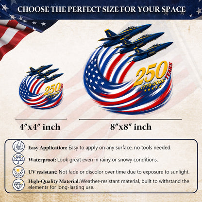 🔥 LIMITED TIME OFFER – US. Navy Flight 250th Anniversary Car Decal 1776–2026