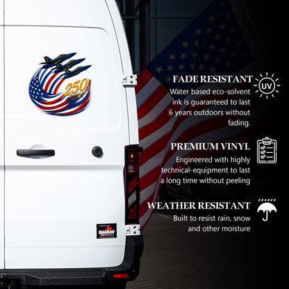 🔥 LIMITED TIME OFFER – US. Navy Flight 250th Anniversary Car Decal 1776–2026
