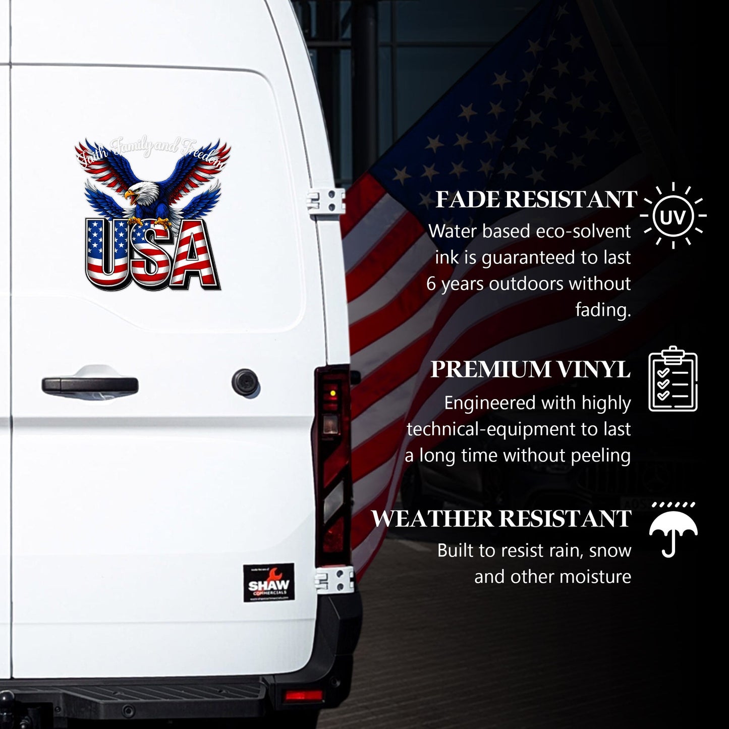 🔥 LIMITED TIME OFFER - Faith Freedom USA Eagle Cross Decal – 250th Anniversary 1776-2026 Sticker