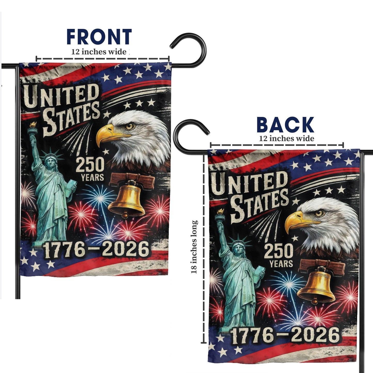 United States 250th Anniversary Flag - 1776-2026 with Eagle and Statue of Liberty