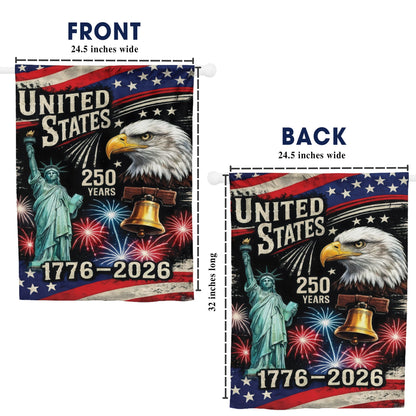 United States 250th Anniversary Flag - 1776-2026 with Eagle and Statue of Liberty