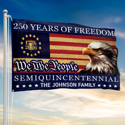 Patriotic 250th Anniversary 1776 2026 United States of America Semiquincentennial Grommet Flag