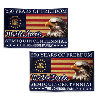 Patriotic 250th Anniversary 1776 2026 United States of America Semiquincentennial Grommet Flag