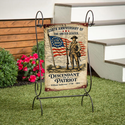 USA 250th Anniversary Flag – Personalized with 'Descendant of a Patriot' 1776-2026