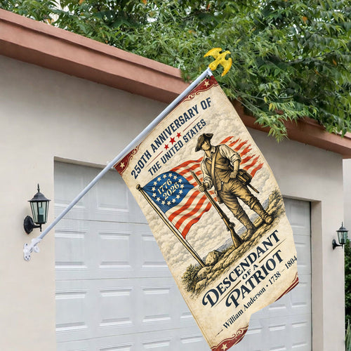 USA 250th Anniversary Flag – Personalized with 'Descendant of a Patriot' 1776-2026