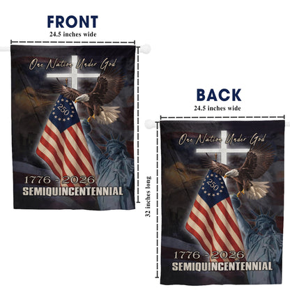 250th Anniversary American Flag, One Nation Under God Patriotic Eagle