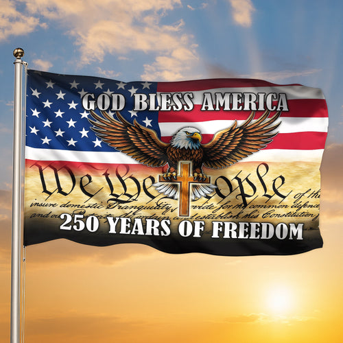 Patriotic 250th Anniversary 1776 2026 United States of America Semiquincentennial Grommet Flag