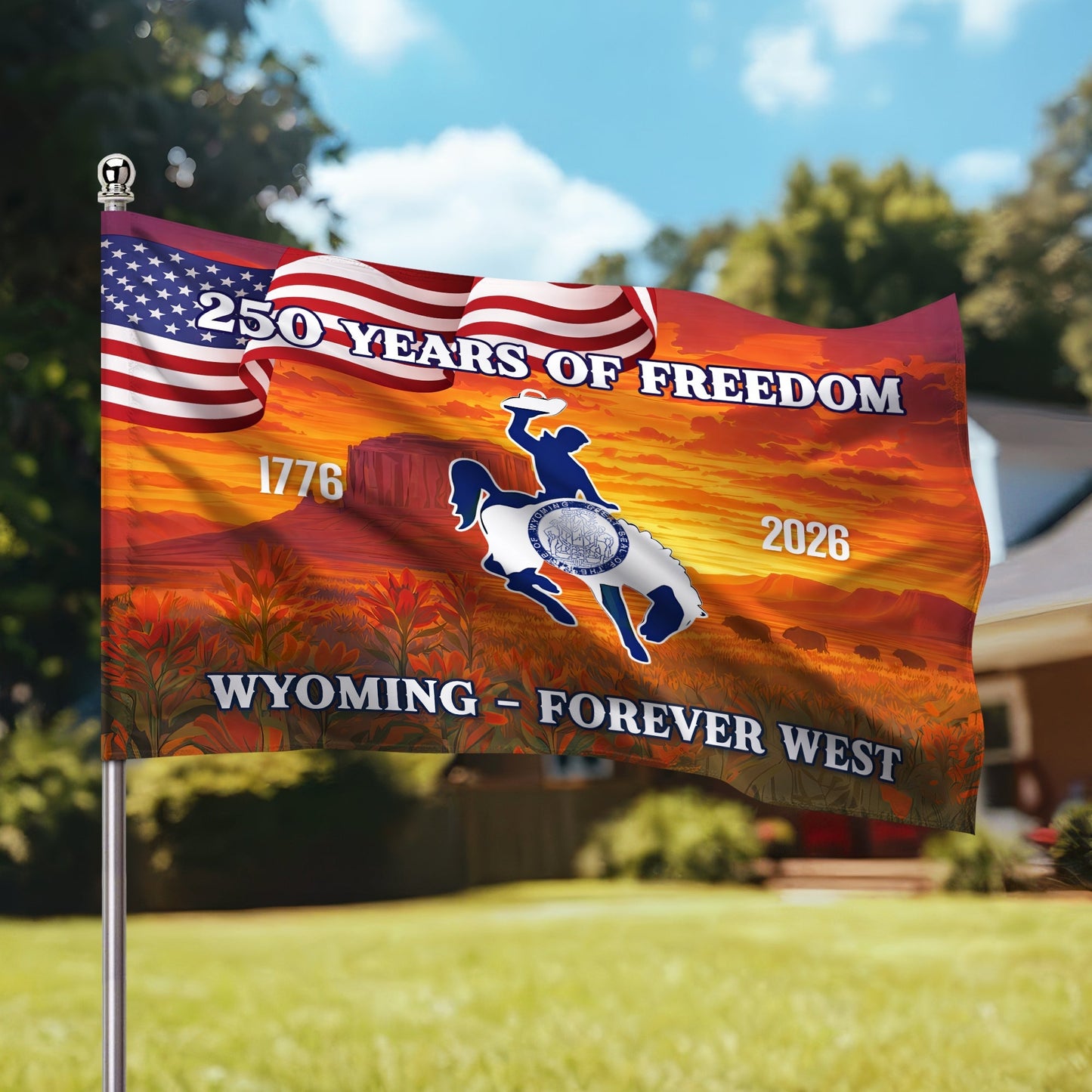 USA 250th Anniversary Garden Flag, 2026 Patriotic Horse Yard Banner, Semiquincentennial Decor ,Veteran Gift Outdoor