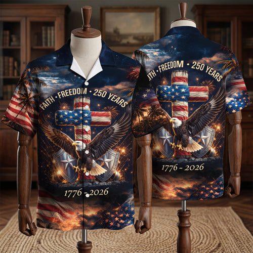 250 Years of Freedom 1776 - 2026 Eagle Patriotic Hawaii Shirt