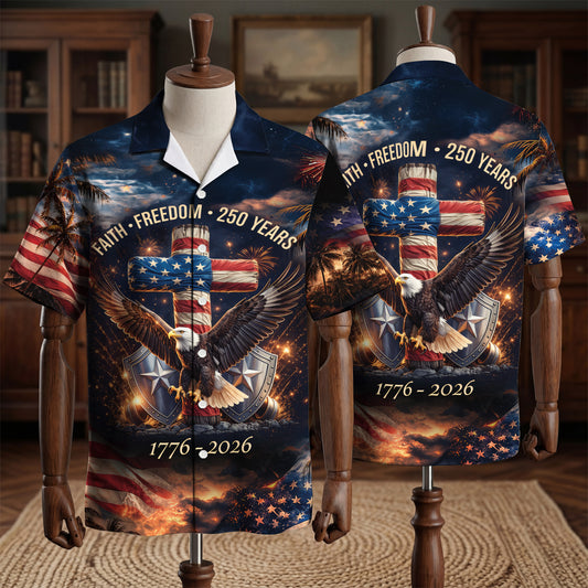 250 Years of Freedom 1776 - 2026 Eagle Patriotic Hawaii Shirt