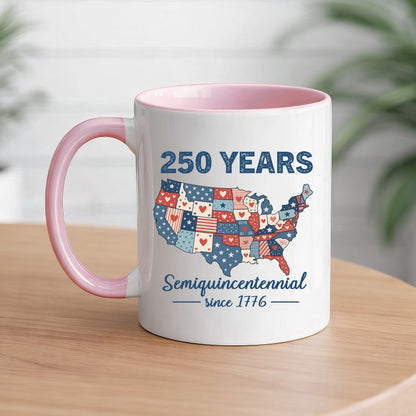 250 Years Semiquincentennial USA Map Patriotic Coffee Mug
