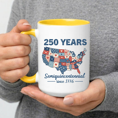 250 Years Semiquincentennial USA Map Patriotic Coffee Mug