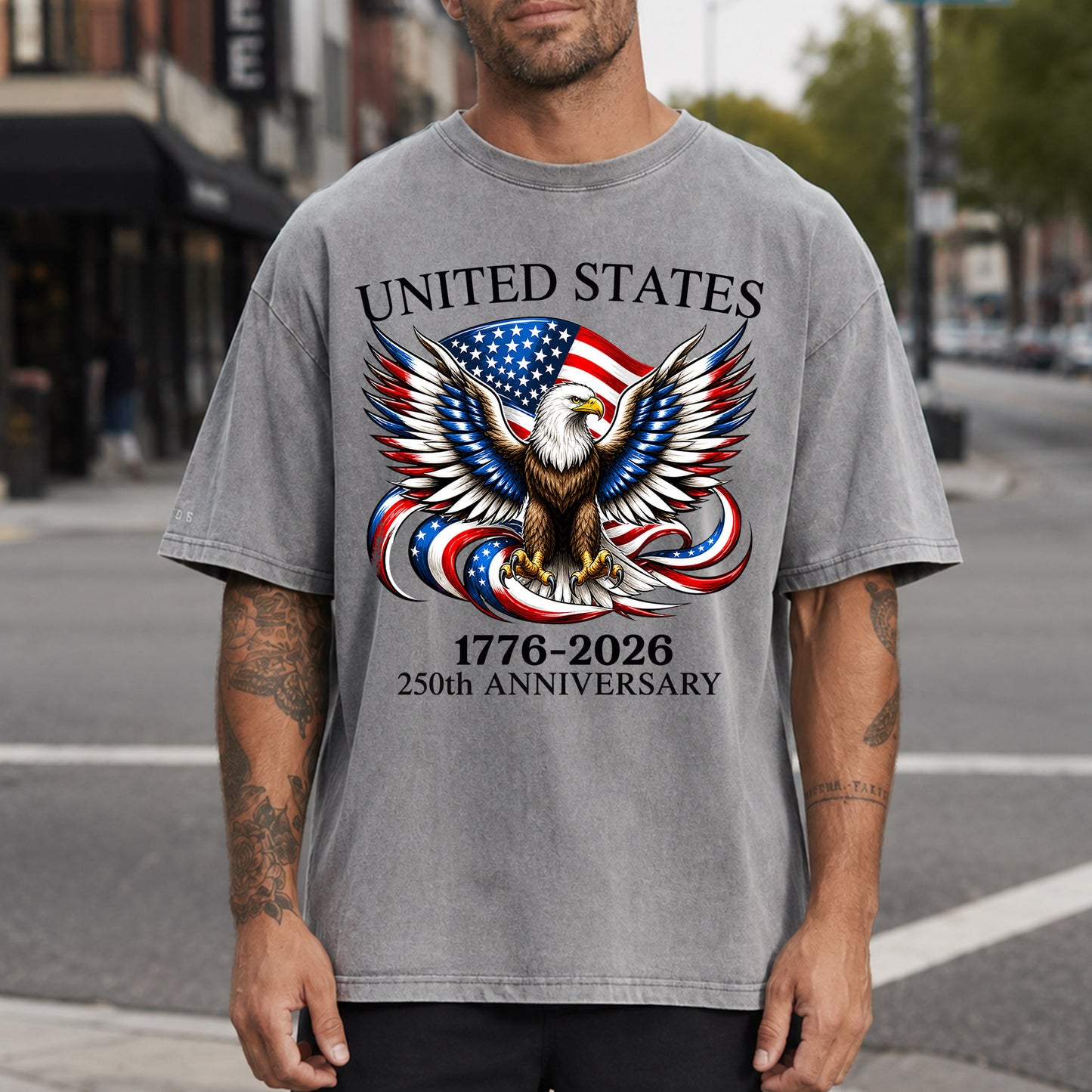 Washed T-Shirt | America 250th Anniversary Bald Eagle Patriotic Vintage 1776–2026 USA Independence Tee