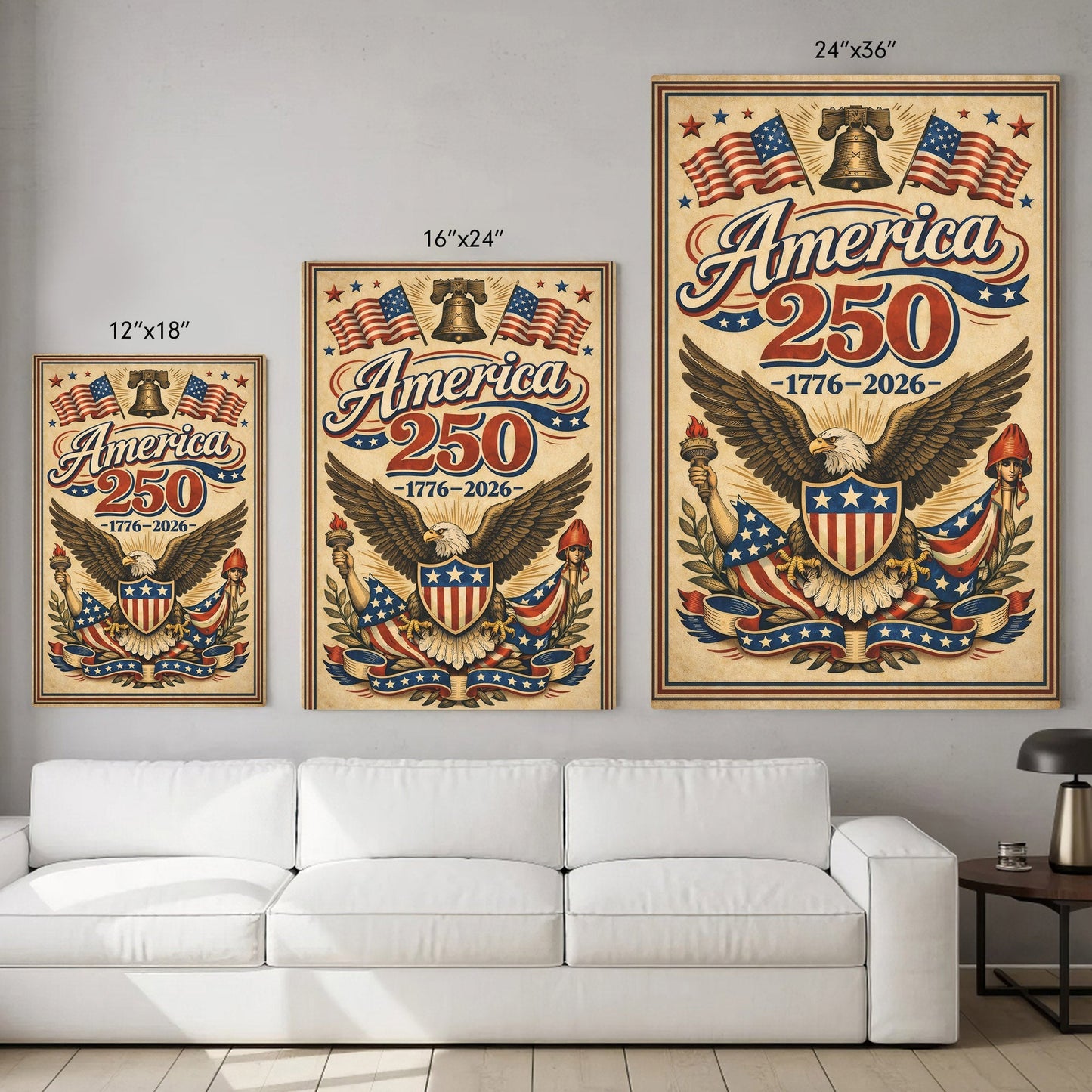Semiquincentennial Heritage Eagle Wall Art Poster/Canvas