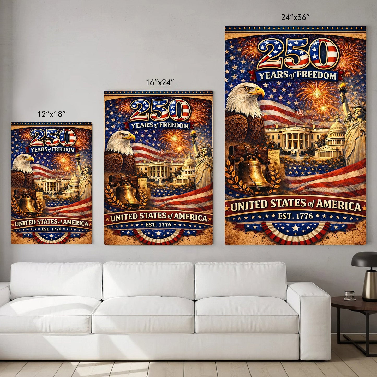 American Pride 250 – Liberty Bell & Eagle Poster/Canvas