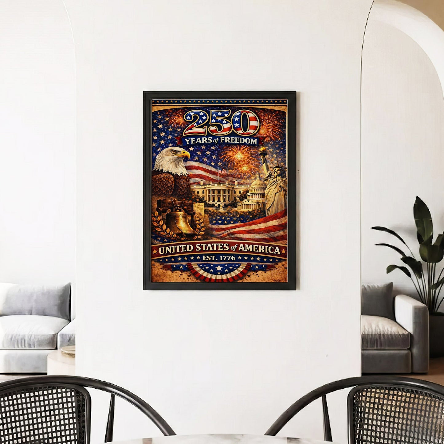 American Pride 250 – Liberty Bell & Eagle Poster/Canvas