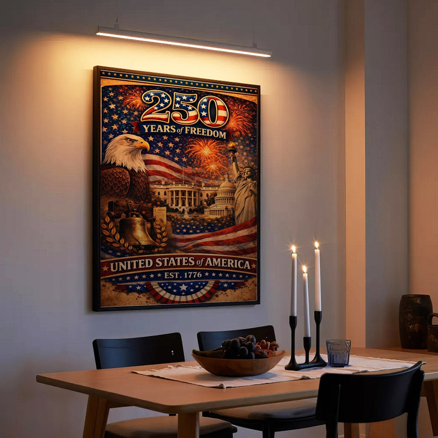 American Pride 250 – Liberty Bell & Eagle Poster/Canvas