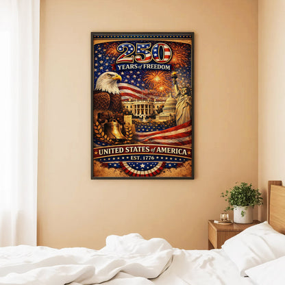 American Pride 250 – Liberty Bell & Eagle Poster/Canvas