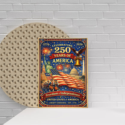 USA 250 Celebration Landmarks Poster/Canvas