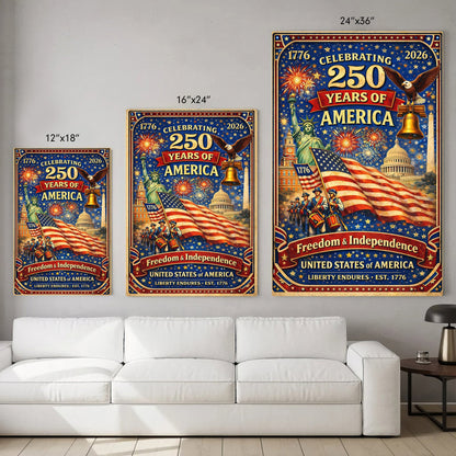 USA 250 Celebration Landmarks Poster/Canvas