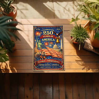 USA 250 Celebration Landmarks Poster/Canvas