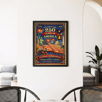 USA 250 Celebration Landmarks Poster/Canvas