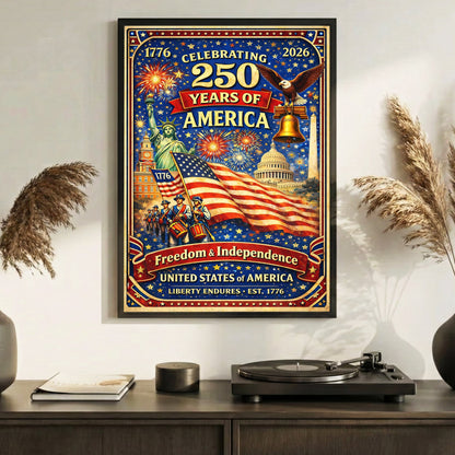 USA 250 Celebration Landmarks Poster/Canvas