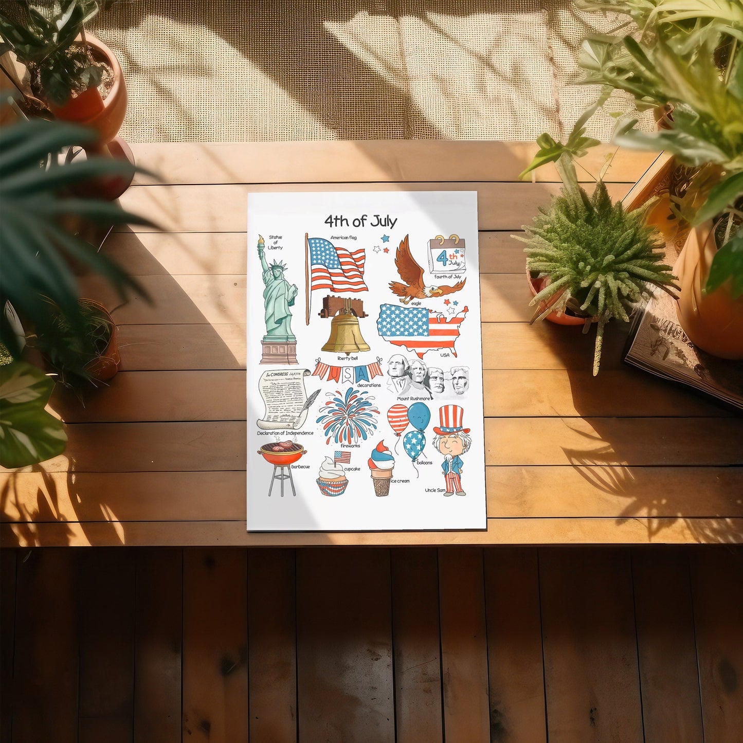Independence Day Doodle Set Poster/Canvas